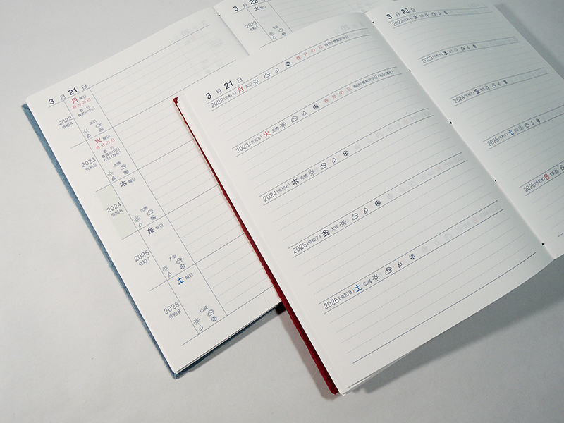 5年日記 ＡタイプとＢタイプの写真